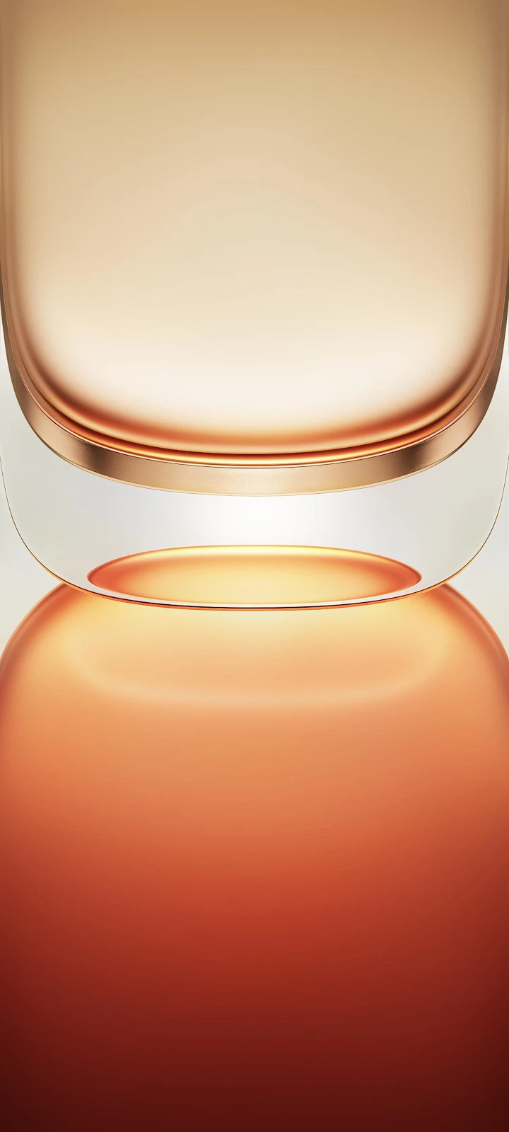 Reflective Golden Orange Abstract Design - Luxury Abstract Rendering 2K iPhone Wallpaper (1440x3200)