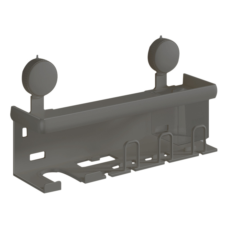 Zahnbürsten- und Föhn-Wandregal aus Weltraum-Aluminium