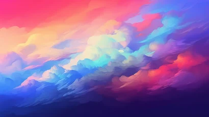 Ai Art, Illustration, Colorful, Abstract, Clouds 2K Wallpaper Background