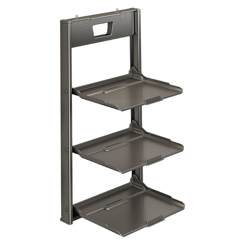 Foldable wall shelf for food preparation, aluminum