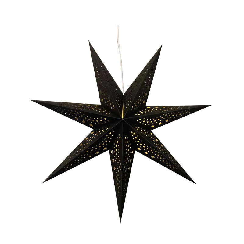 Decorative star pendant light made of parchment, iron frame