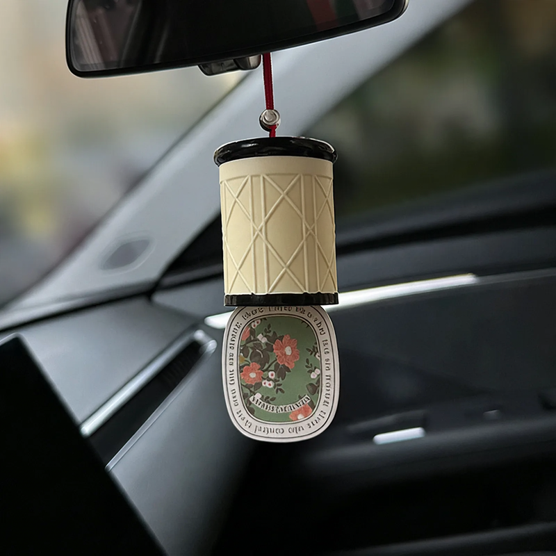 Retro Car Air Freshener for Rearview Mirror, Cylinder Design