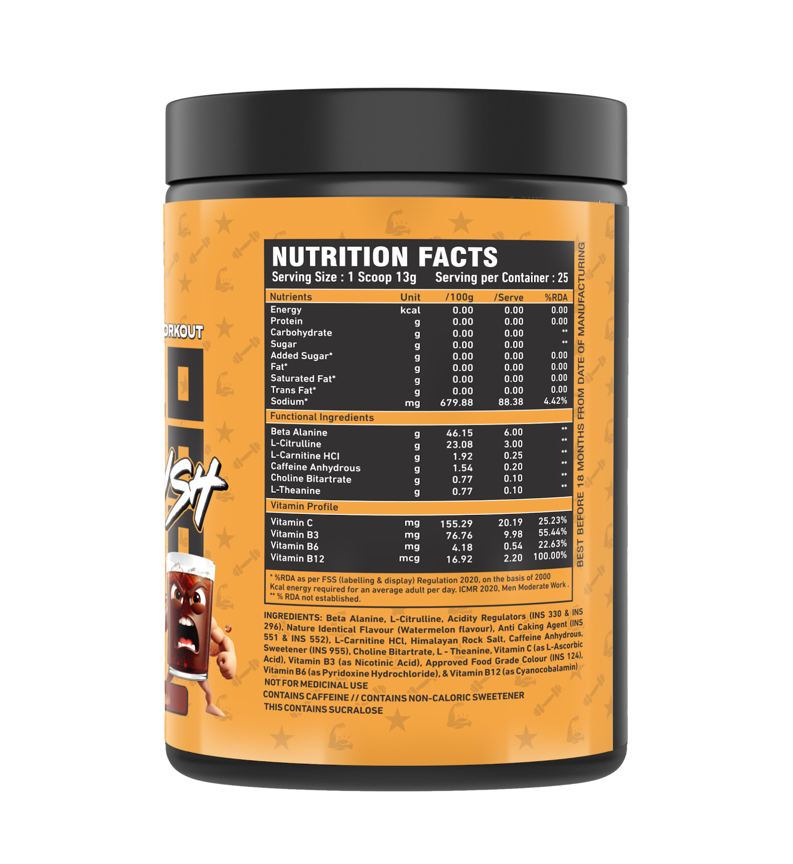 Rush 2.0 Pre-Workout — Cola Bubble Fizz, 325g