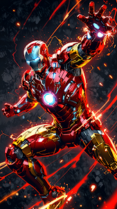 Iron Man Dynamic Repulsor Blast Action Pose Comic Art