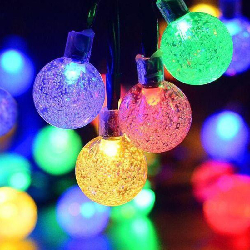 LED string lights with balls and stars for atmospheric light
