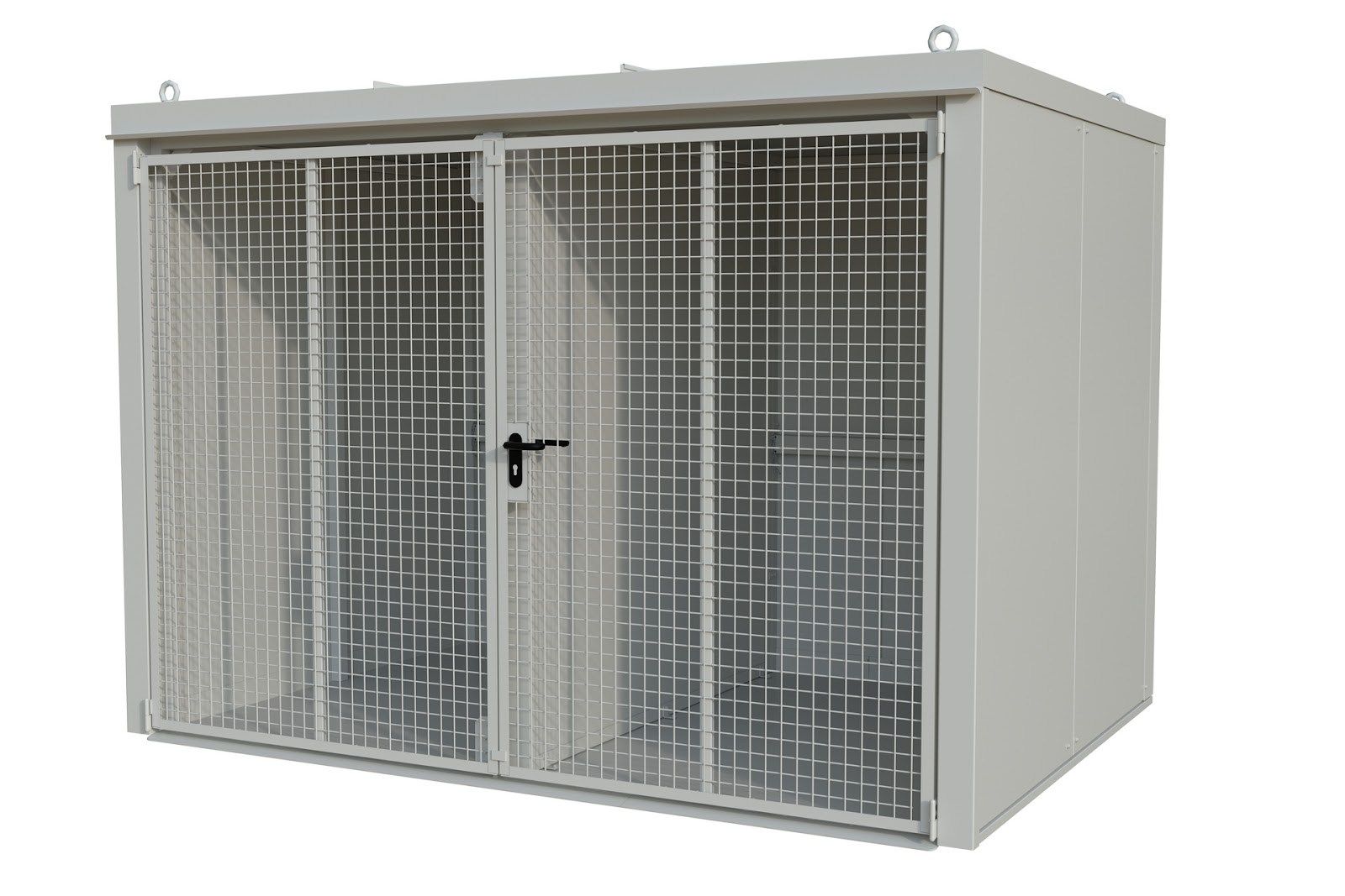 Gasflessen-container GFC-B/W M5, gelakt, Grijswit