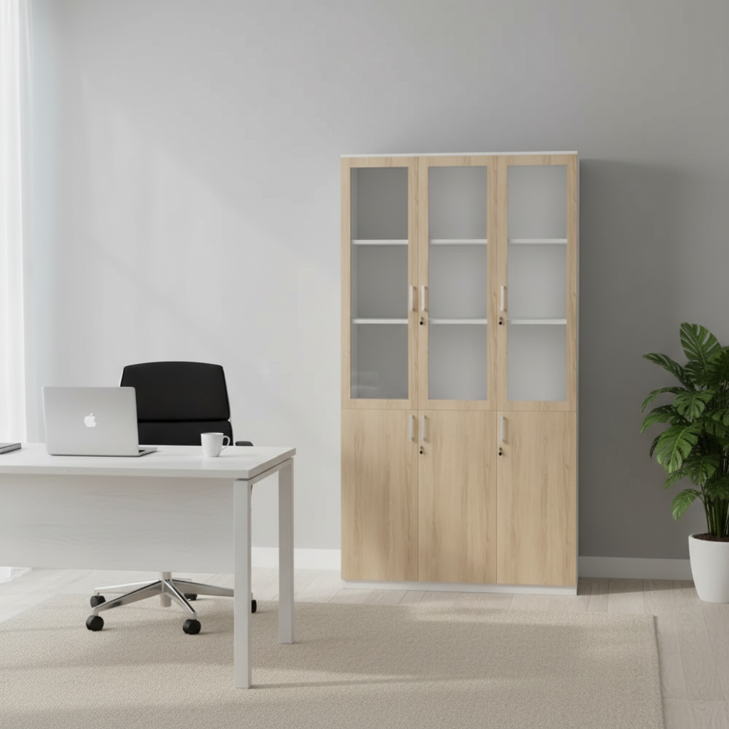 RADAR Color Full Height Six-Door Glass Cabinet