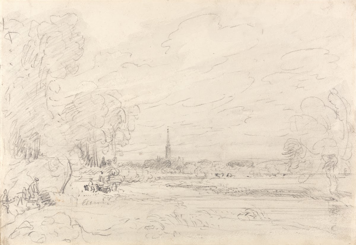Salisbury Cathedral From the Meadows 1829