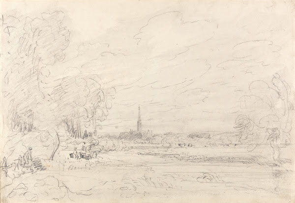 Salisbury Cathedral From the Meadows 1829