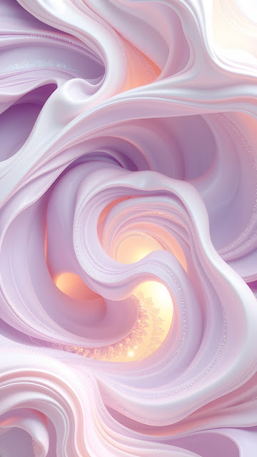 Flowing Silk Abstract with Pink and Gold Swirls - Free mobile Wallpaper
