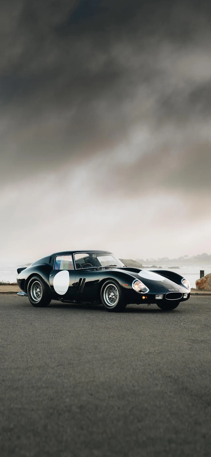 Black Ferrari 250 GTO Coast - Automotive Photography Full HD iPhone Wallpaper (1290x2795)