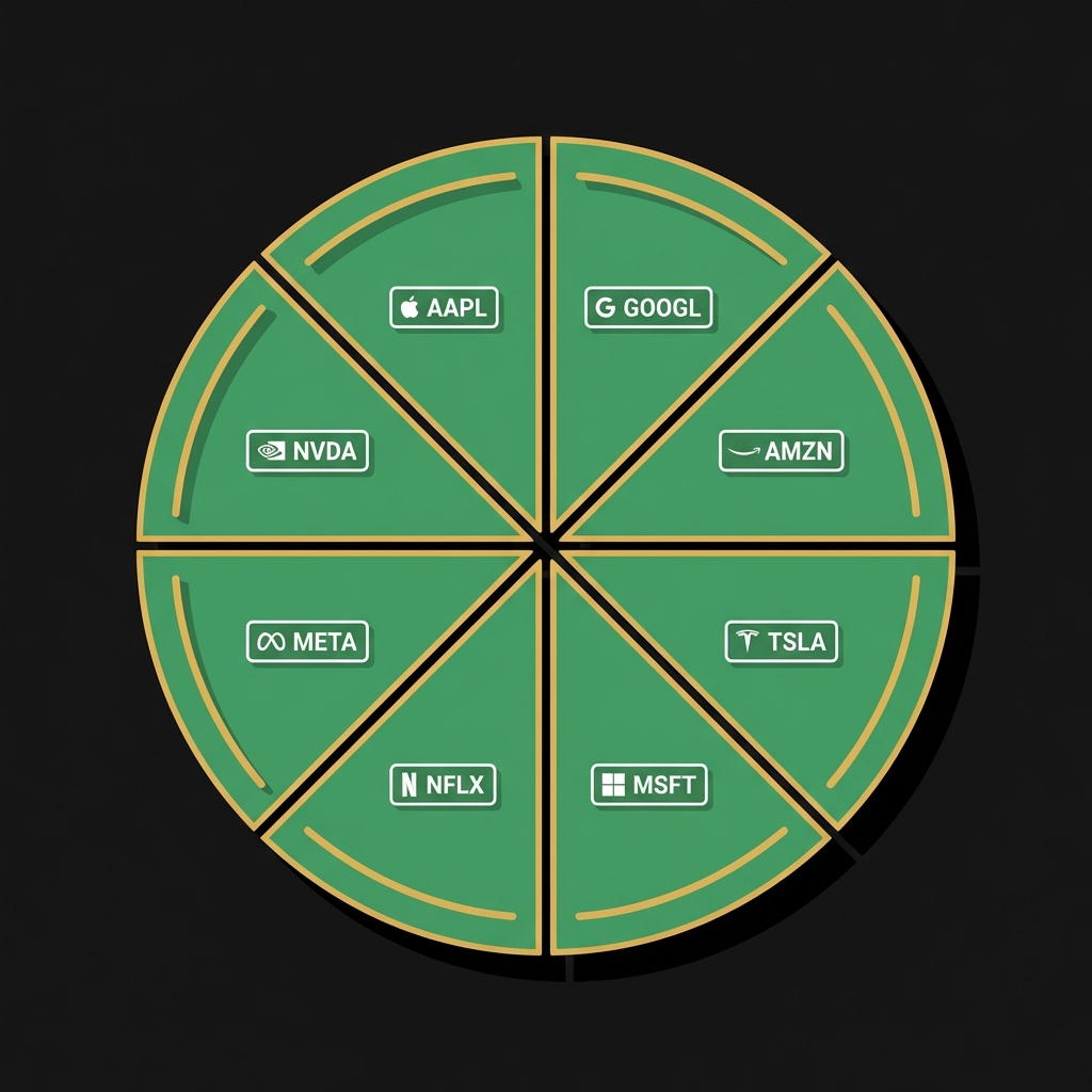 Close up flat infographic of a split coin into labeled fractional share segments illustrating how can i start investing in stocks