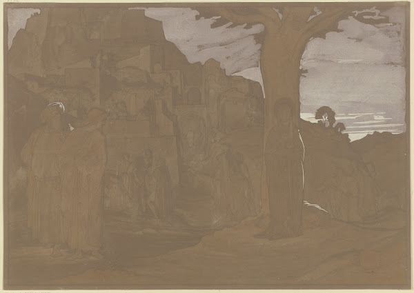 Maria vor Bethlehem wartend bis Joseph Obdach gefunden hat 1863