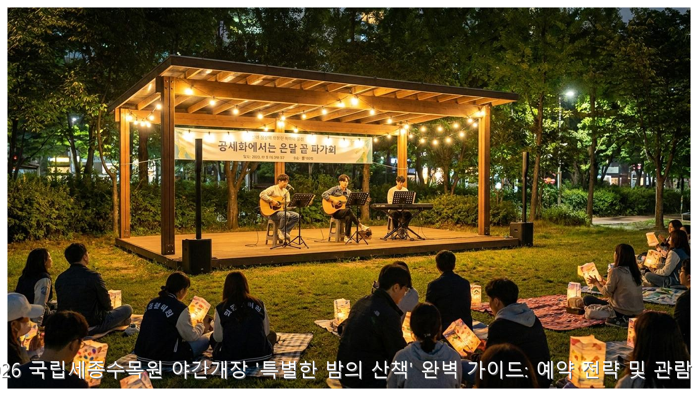 2026 국립세종수목원 야간개장 '특별한 밤의 산책' 완벽 가이드: 예약 전략 및 관람 팁 핵심 안내 및 분석 인포그래픽 (7)