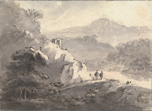 Landscape with Two Figures on a Road between 1745 and 1748