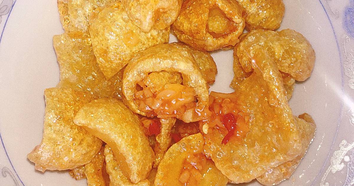 Da heo chiên giòn sốt mắm tỏi
