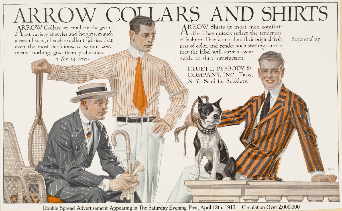 Arrow collars  shirts Saturday evening post 1895   1917