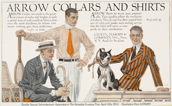 Arrow collars  shirts Saturday evening post 1895   1917