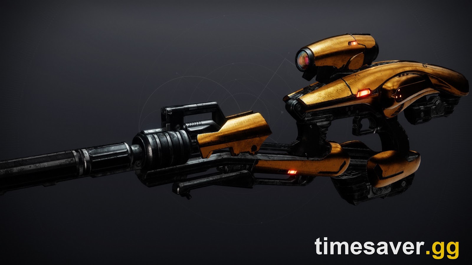The Vex Mythoclast Exotic Solar fusion rifle from Vault of Glass, shown in the inspect screen