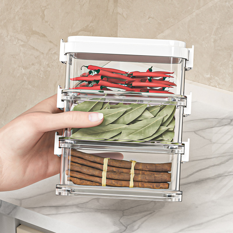 Stackable spice box with handle, 301–500 ml