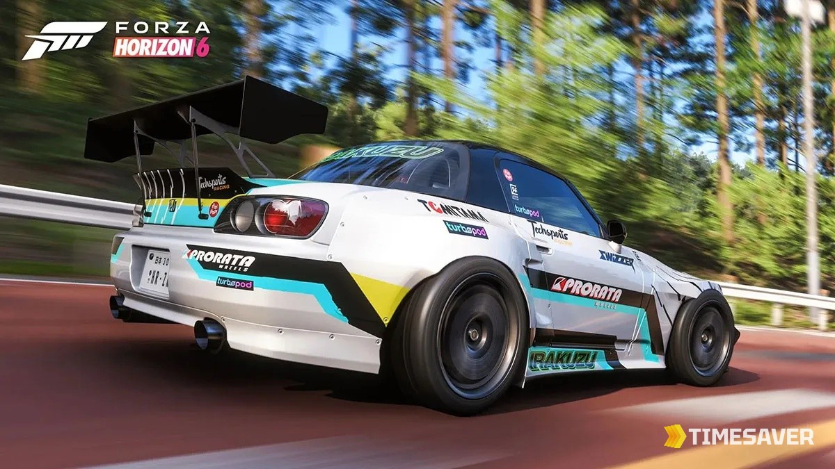 A tuned, race-ready car in Forza Horizon 6 — the kind of upgrade you want to claim from a Car Drop or steal in a Head-to-Head.
