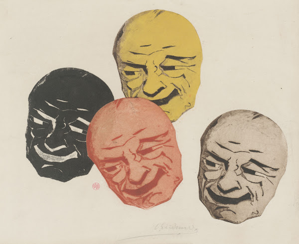 Four Japanese masks 1856 1897