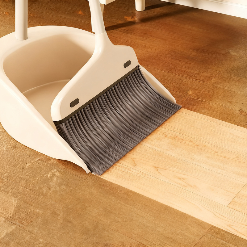 Sweeping set with dustpan and broom