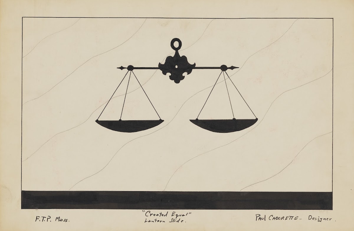 Created Equal Sketch no 3 Lantern Slide BW 1934 1943