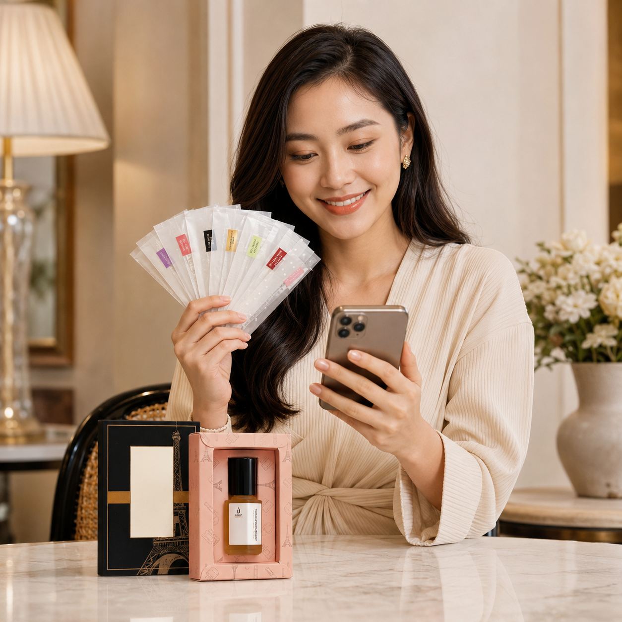 Khám phá mùi hương Jubilé — Kit que thử 5 mùi nước hoa Pháp