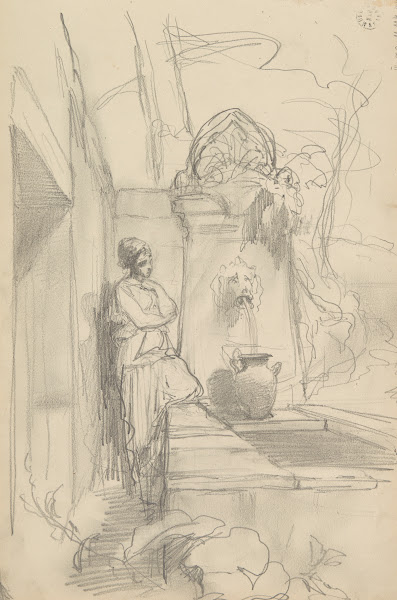 scena idylliczna dziewczyna nalewająca wodę do dzbana 1883