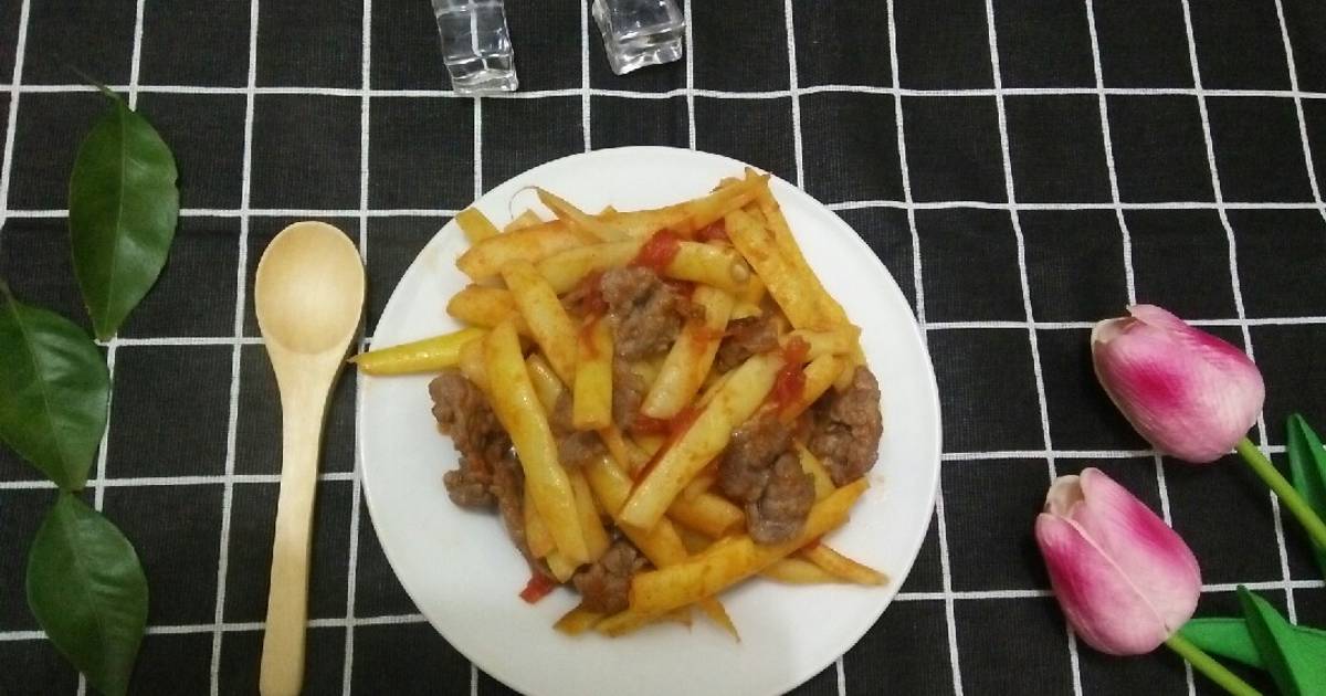 Đỗ vàng xào thịt bò