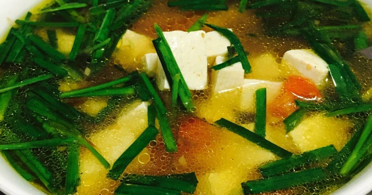 Canh Hẹ Đậu Khuôn Cà Chua