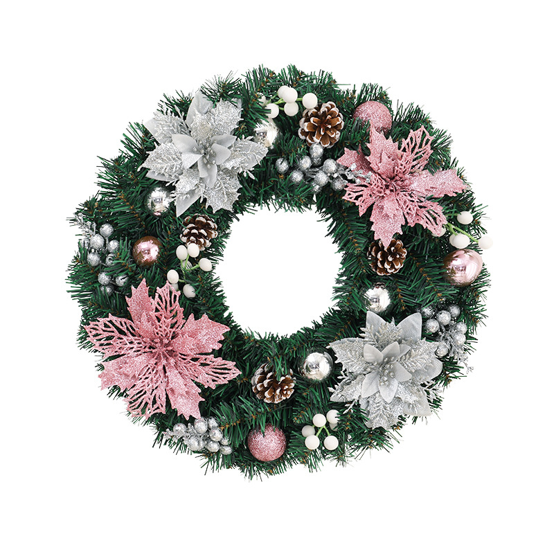 Weihnachtskranz aus PVC mit Tannenzapfen