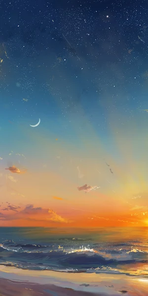 Ocean Sunset, Beach Sunset, Seascape, Golden Hour, Nature Photography, 4K Wallpaper Background