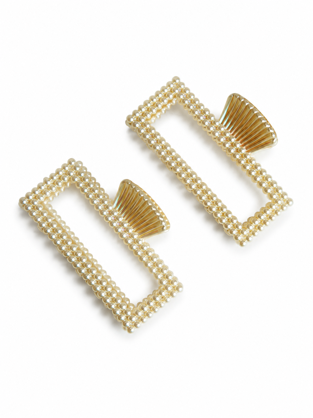 Set De Pinzas Rectangulares Con Perlas