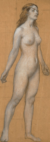 Full length nude study of Mary Best for Tristram and Yseult