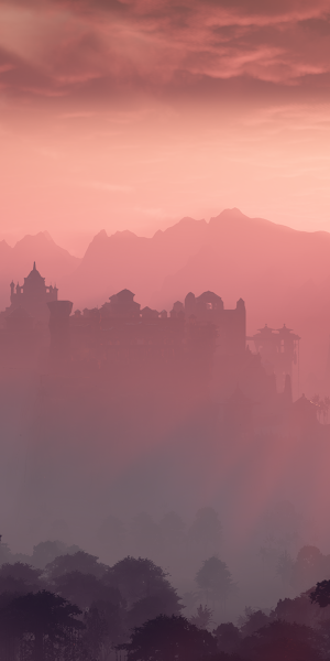 Horizon: Zero Dawn, Silhouette, Mist, Trees, Sun Rays 4K Wallpaper Background