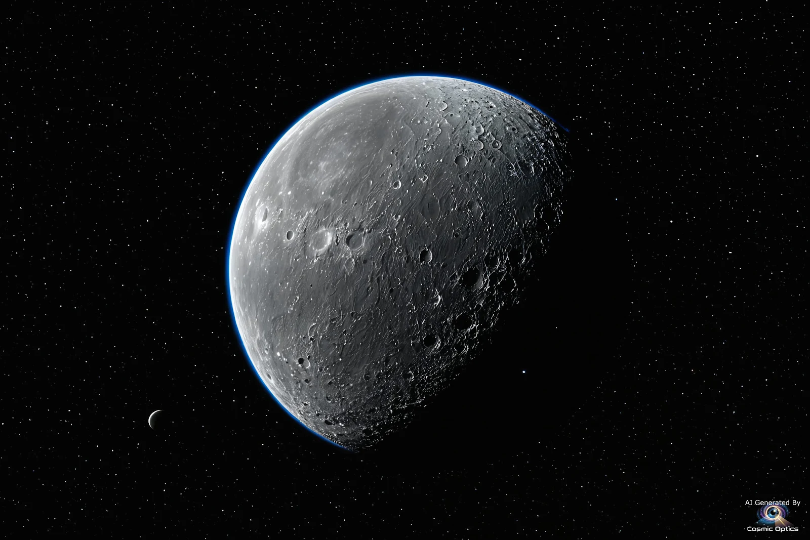 An authentic, photorealistic astronomical photograph of the dwarf planet Haumea floating in the abso_00053