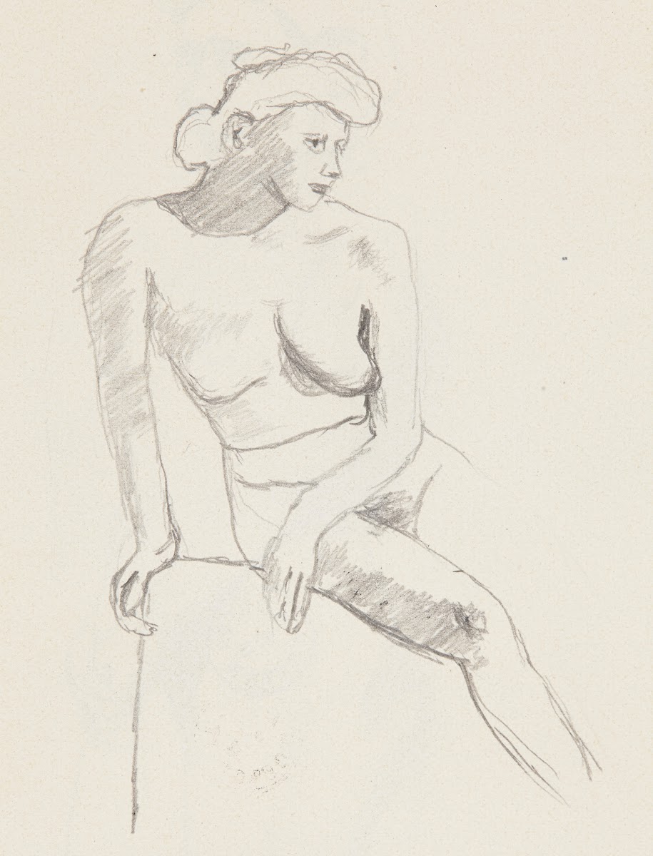 akt siedzącej kobiety 1908
