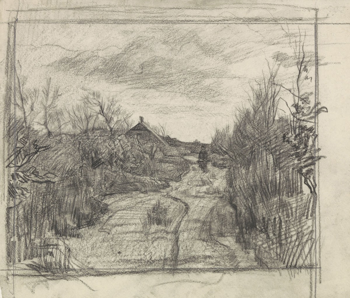 Landweggetje bij Laren 1874   1925
