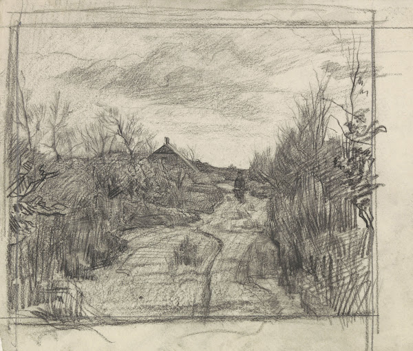 Landweggetje bij Laren 1874   1925