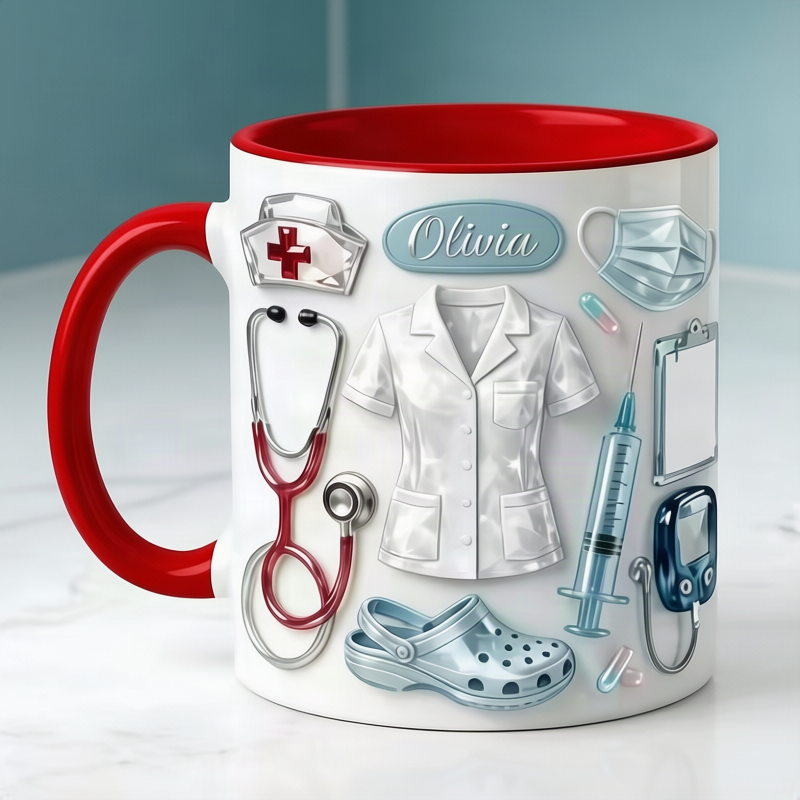 Keramik-Kaffeebecher mit Spruch, 301–400 ml