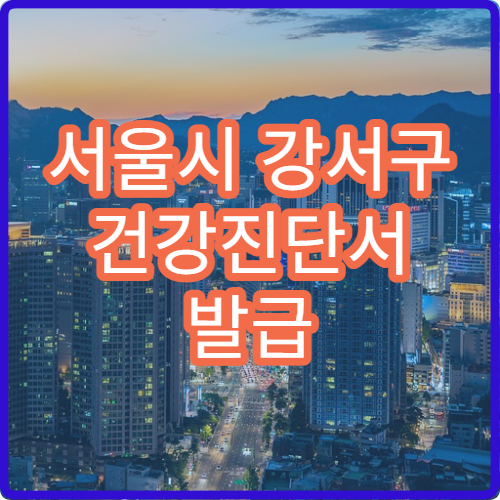 서울시 강서구 건강진단서 발급 비용 준비물과 검사 항목 안내