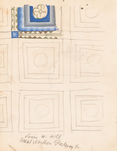 Design for reflected ceiling plan Partially colored drawing for ceiling plan 191