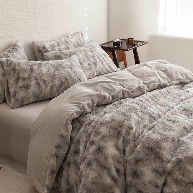 French Warm Plush Bedding Set, 4-piece