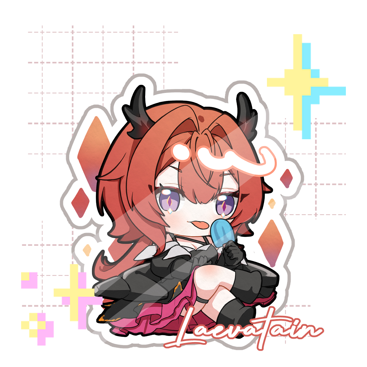 Laevatain Chibi Sticker By Hiudarat