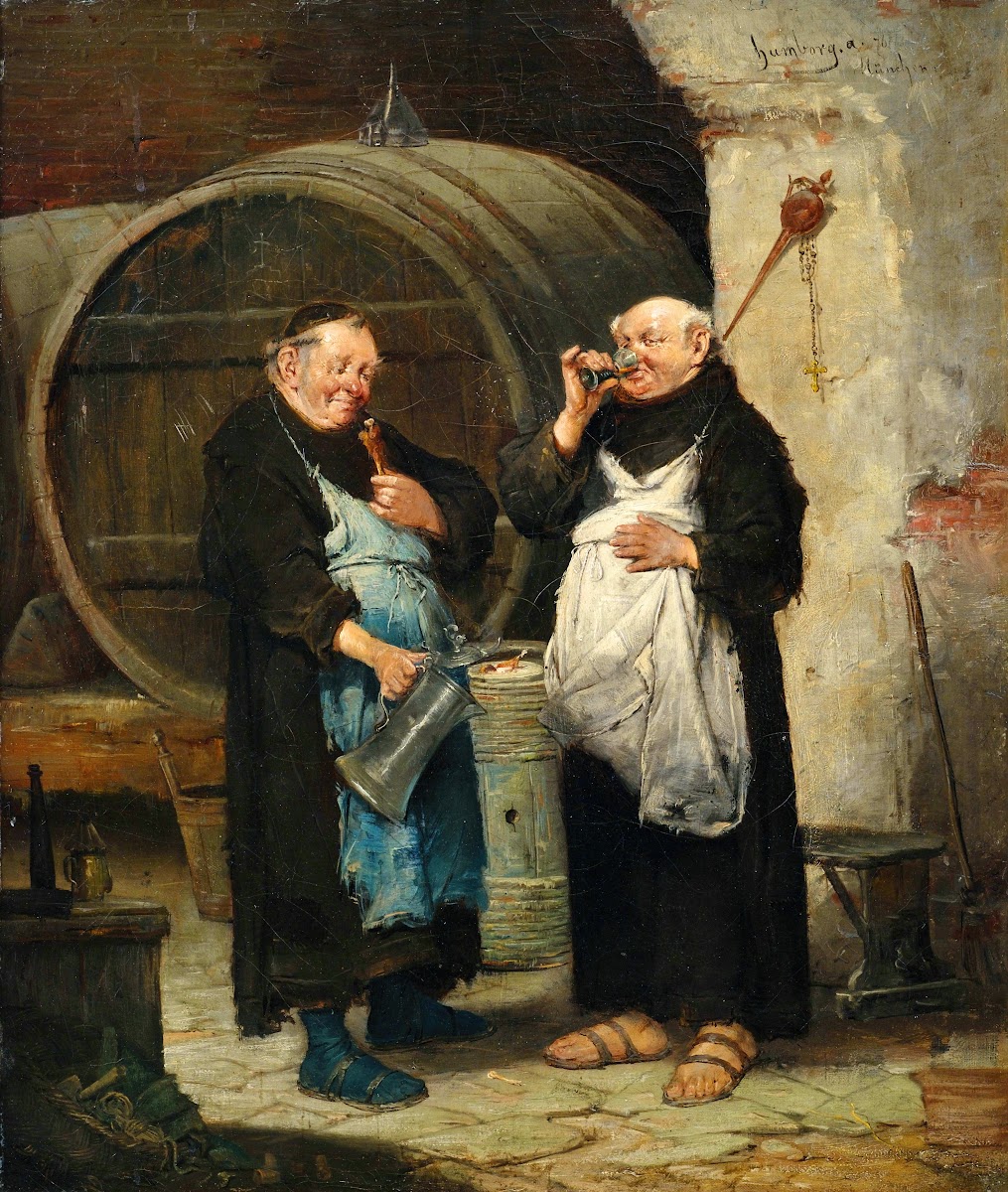 Zwei Mönche im Weinkeller 1876