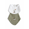 Baby bibs Twins muslin embroidered  2 pcs multicolor