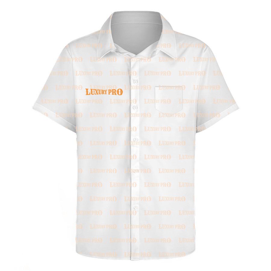 Men's normal collar short-sleeved shirt with pockets