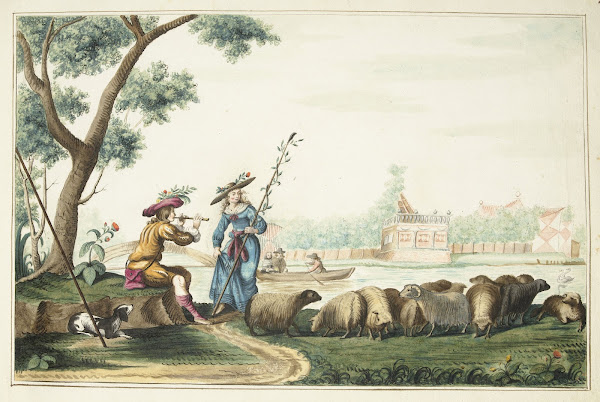 Pastorale voorstelling aan een rivier 1655